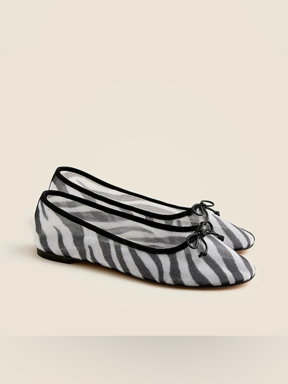 J. Crew Andi mesh ballet flat zebra